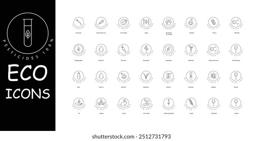 Green Earth and Eco-Friendly Icons, Organic, Environment, Green Living, Climate Action, Natural