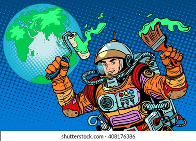 green Earth ecology astronaut