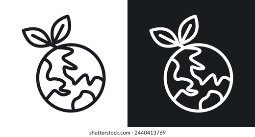 Green Earth and Environmental Awareness Icons. Symbols for Eco-Friendly Initiatives and Conservation