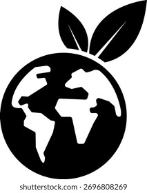 Ilustración vectorial ecológica del medio ambiente del globo de la tierra verde