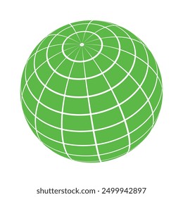 Green Earth Grid Globe Icon