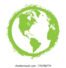 Green earth in grunge style.