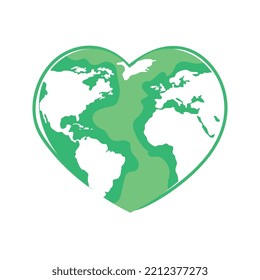 green earth with heart shape