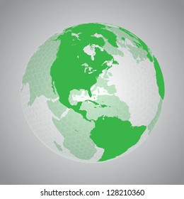 Green earth with hexagon net