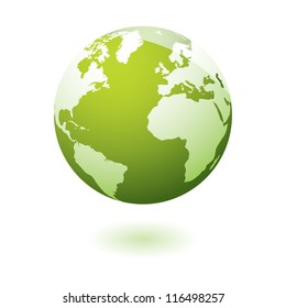 Green earth icon with eco theme