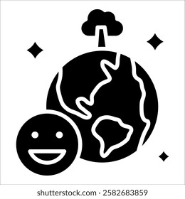 Green Earth Icon Element For Design