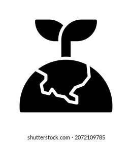 Green Earth Icon, Glyph style icon vector illustration, Suitable for website, mobile app, print, presentation, infographic and any other project.