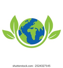 Green earth ,Green leaf art. Ecology concept. white background
