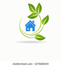  Green earth ,Green leaf paper art. Ecology concept. white background