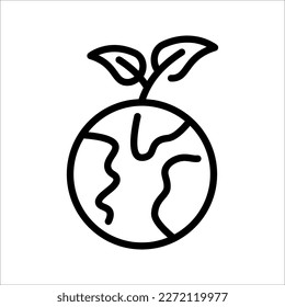 green earth planet concept, icon, world ecology, nature global protect, Environmental sustainability simple symbol. vector illustration on white background.