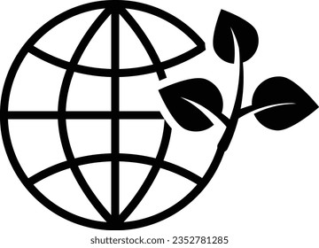 green earth planet concept, icon, world ecology, nature global protect tree plant vector