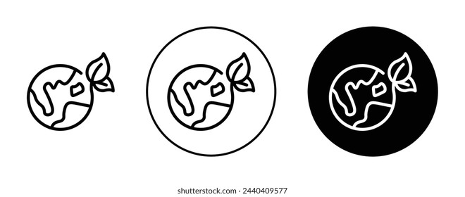 Conjunto de iconos de planeta tierra verde. Guardar el símbolo del vector del medio ambiente mundial.