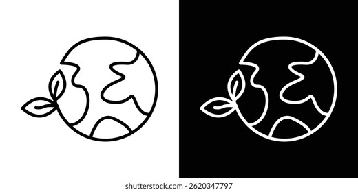 Vector de iconos de planeta de tierra verde para Web y App móvil. Símbolo aislado.