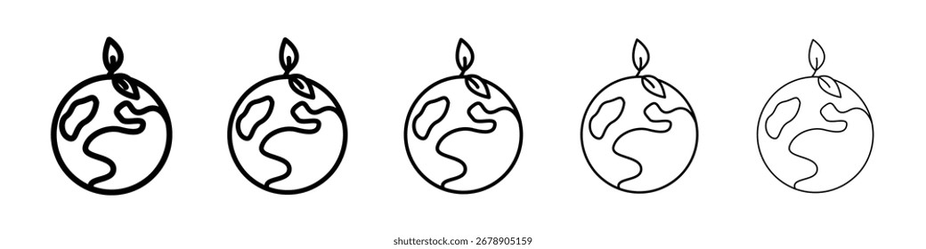 Icono de planeta de tierra verde Arte vectorial Ilustración
