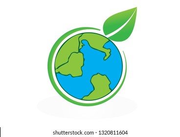 Green earth save the world from global warming with Eco friendly and alternative energy concept.vector illustration.Location landmark icon on earth. Business connection 