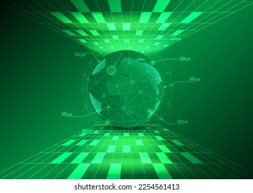 Green Earth Technology Background. globe internet connecting.