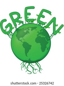 The Green Earth - vector illustration