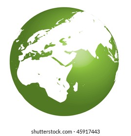 Grüne Earth, Vektorgrafik auf weißem Hintergrund