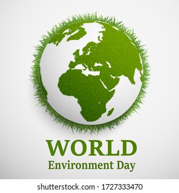 Green Earth. Vector illustration of World Environment Day