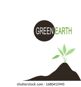 Green Earth Vector with a plant seed