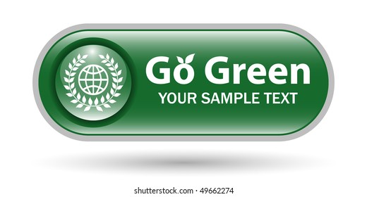 Green Earth-Go Green Icon with Copy Space