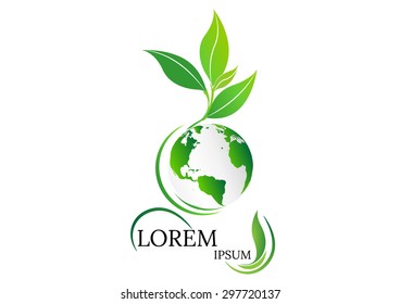 green earth,Natural product logo design vector template,Ecology concept,world environment day greeting,