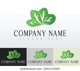 A green and earthy logo symbolizing healthy and natural food.