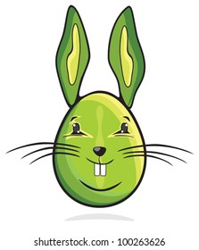 Green easter bunny egg