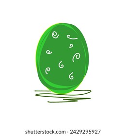 Green easter egg: Creative easter decor in minimalist style
