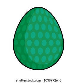 green easter egg with dots  vector illustration