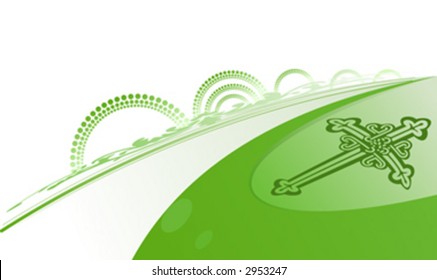 Green Easter Egg Element. Vector Illustration. No Meshes.