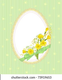  green Easter egg with flowers