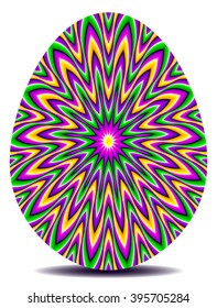 Green easter egg with motion illusion