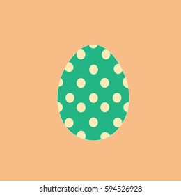 Green Easter Egg . Vector Illustration. Flat Colors
