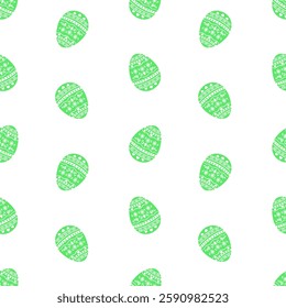 Green Easter eggs vector seamless pattern. Easter wrapping paper, packaging design, print, backdrop