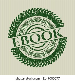 Green ebook distressed rubber seal with grunge texture