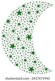 Green eclipse glitter stars icon Vector 1