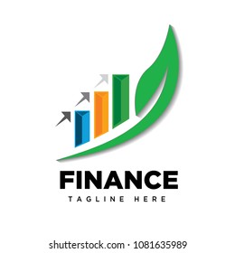 green eco Arrow up increase data statistic logo