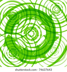 Green eco background with arrows