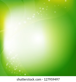 Green Eco Background With Gradient Mesh, Vector Illustration