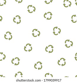 green eco background made of small ecology icons - vector seamless pattern