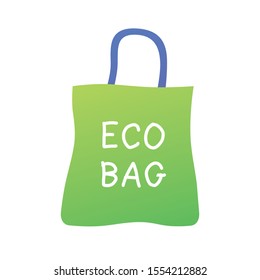 Green eco bag isolated vector icon