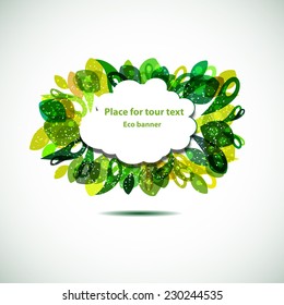 green eco banner for your text. Vector template