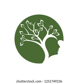 Green Eco Beauty Care Butterfly Leaf Logo Illustration In White Isolated Background