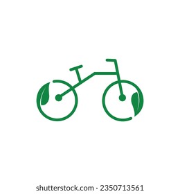 green eco bike vector logo template