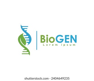 green eco bio genetic logo icon symbol design template illustration inspiration