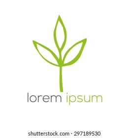 Green eco bio vector logo (sign, symbol, icon, design element)