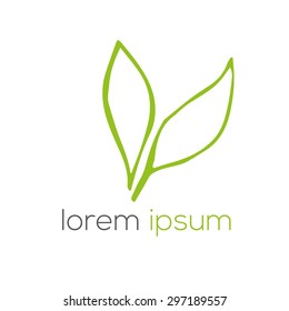 Green eco bio vector logo (sign, symbol, icon, design element)
