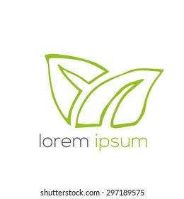 Green eco bio vector logo (sign, symbol, icon, design element)