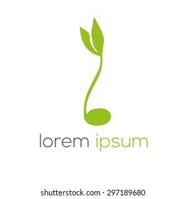 Green eco bio vector logo (sign, symbol, icon, design element)